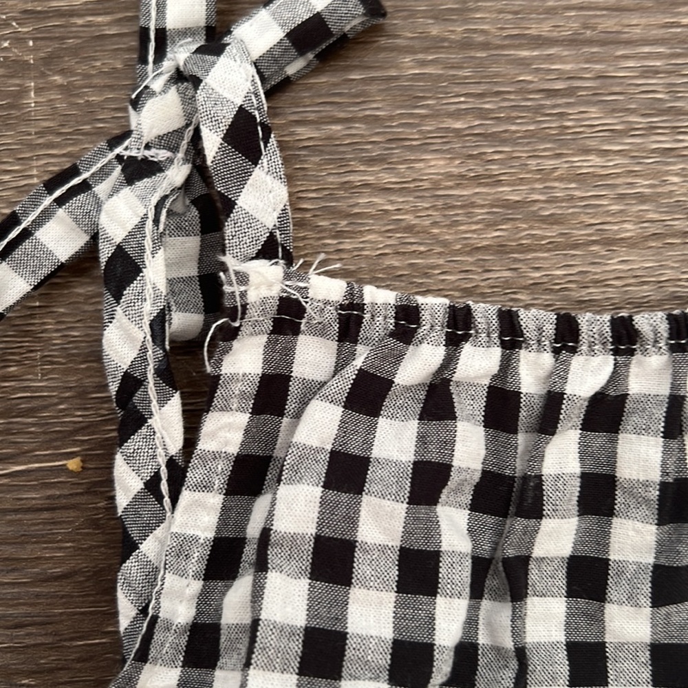 NEW Jessica Simpson Toddler Girls Black & White Gingham Plaid Romper - Size 18M - Picture 12 of 12